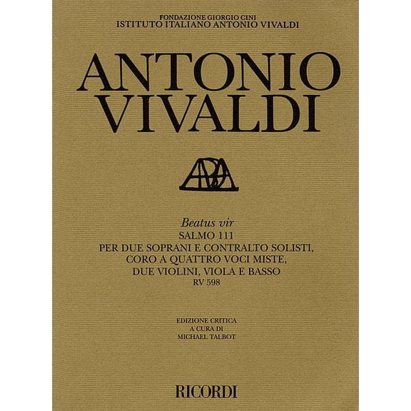 Beatus Vir Rv598: Critical Edition Score, (Paperback)