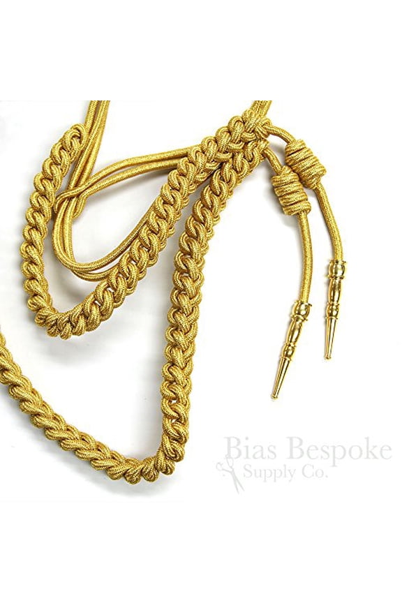 Beau Braided Aiguillette with Metal Tips, Gold