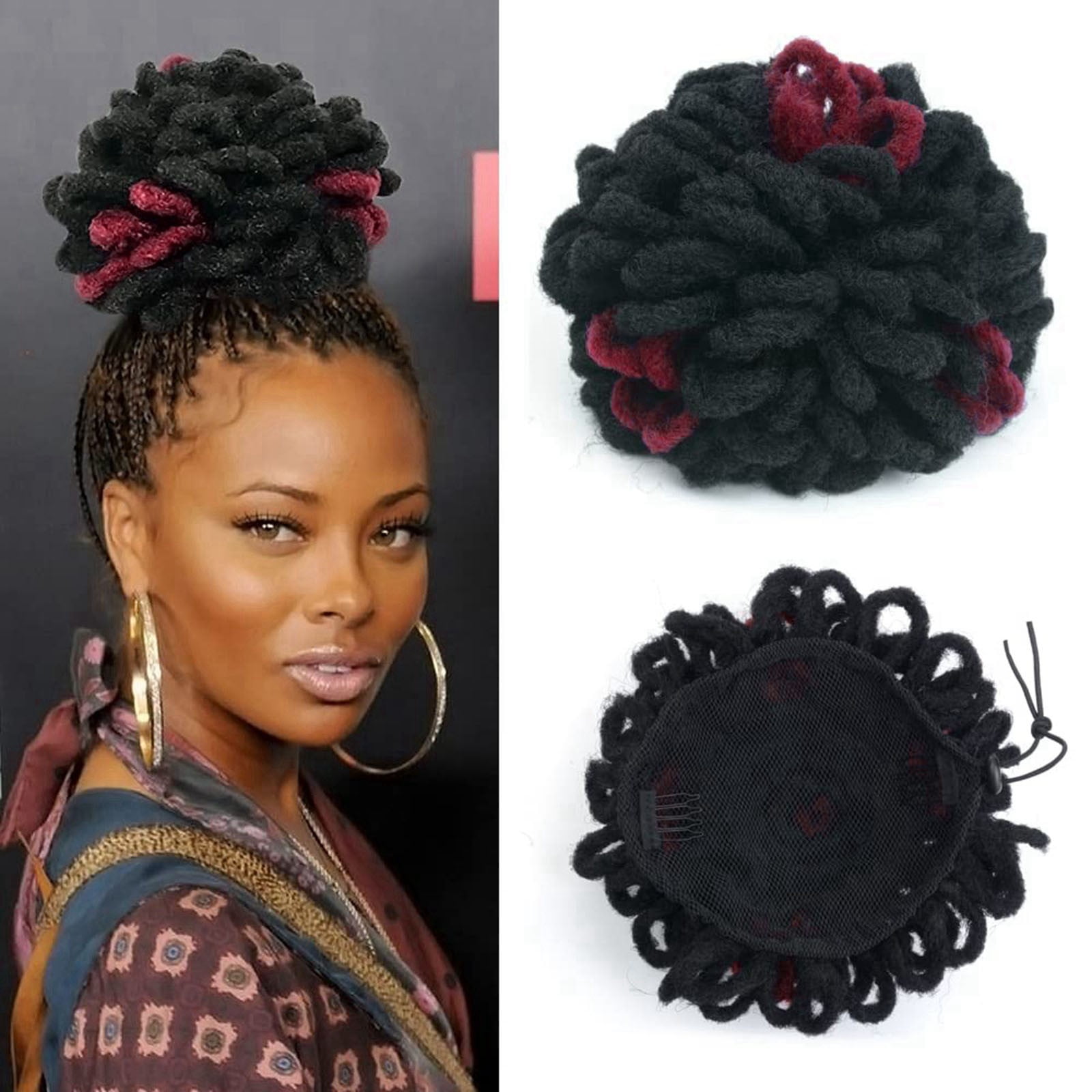 Beau Hair Synthetic Dreadlock Hair Bun Afro Chignon High Puff