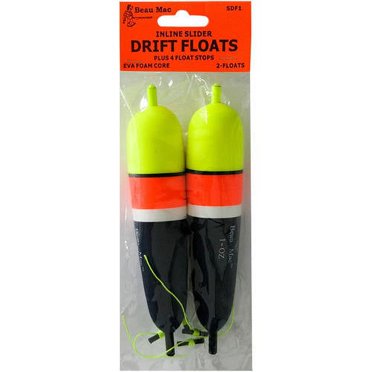 Beau-Mac 1 Oz Sliding Drift Float 2-Pack – Wooden Bobber For Freshwater & Saltwater Fishing