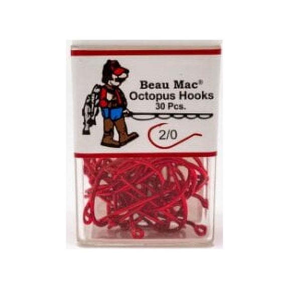 Beau Mac Octopus Hook Red Size 2/0 BEAUKOR-2/0