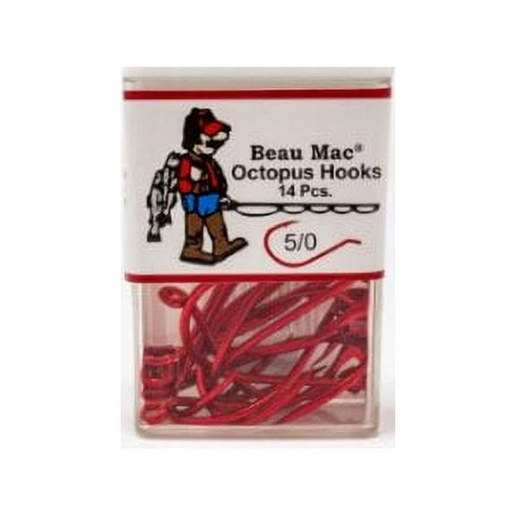 Beau Mac Octopus Hook Red Size 5/0 BEAUKOR-5/0