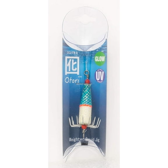 Beau Mac Otori Squid Jig Standard Med Blue/Glow 1-1/8"