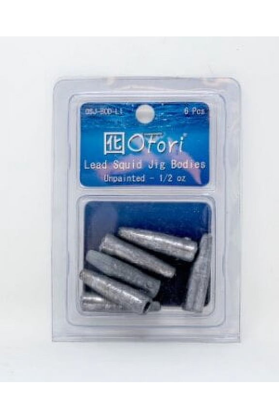 Beau Mac Otori Unpainted Lead Squid Jig Bodies 1/2oz 6 pack OSJ-BOD-L1