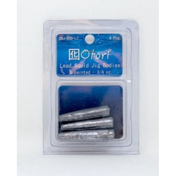 Beau Mac Otori Unpainted Lead Squid Jig Bodies 3/4oz 4 pack OSJ-BOD-L2