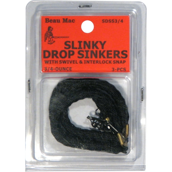 Beau Mac Slinky Drop Sinkers Black 3pcs BEAUUSDSS34
