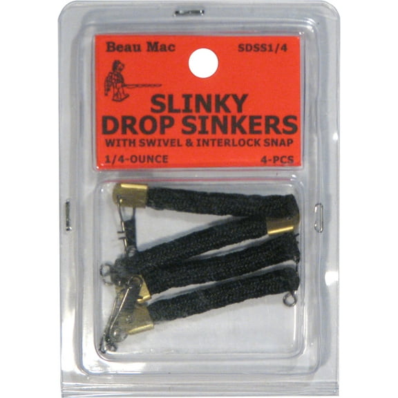 Beau Mac Slinky Drop Sinkers Black 4pcs BEAUUSDSS14