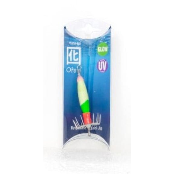 Beau-Mac Squid Jig Standard Medium Natural Glow/Green 1-1/8"