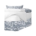 thumbnail image 1 of Beau Toile Blue Platform Bed Skirt Full 18" Drop, 1 of 4