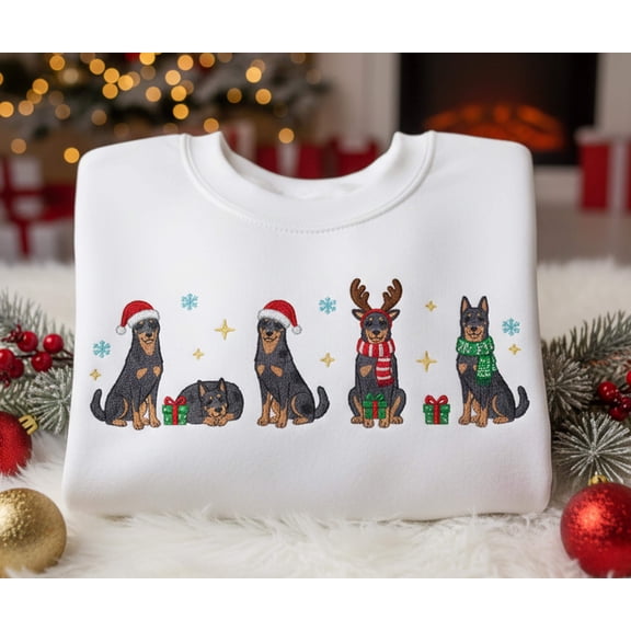 Beauceron Christmas Embroidered Shirt, Custom Dog Lover Tee, Funny Holiday Dog Mom Shirt, Beauceron Xmas Sweater Gift for Pet Owners