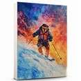 thumbnail image 1 of Beauceron Dog Canvas Skiing Stretched Canvas Size 8x12 – Funny Beauceron Dog Canvas Wall Decor, Funny Dog Wall Art for Skiing Room, 1 of 5