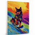 thumbnail image 1 of Beauceron Dog Skiing Stretched Canvas Size 8x12 – Funny Beauceron Dog Playing Skiing Canvas Wall Art for Sports Lovers, Pet Lovers, Home Decor, 1 of 5