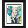thumbnail image 1 of Beauchamp, Andy 12x14 Black Ornate Wood Framed with Double Matting Museum Art Print Titled - Colorful Elephant, 1 of 4