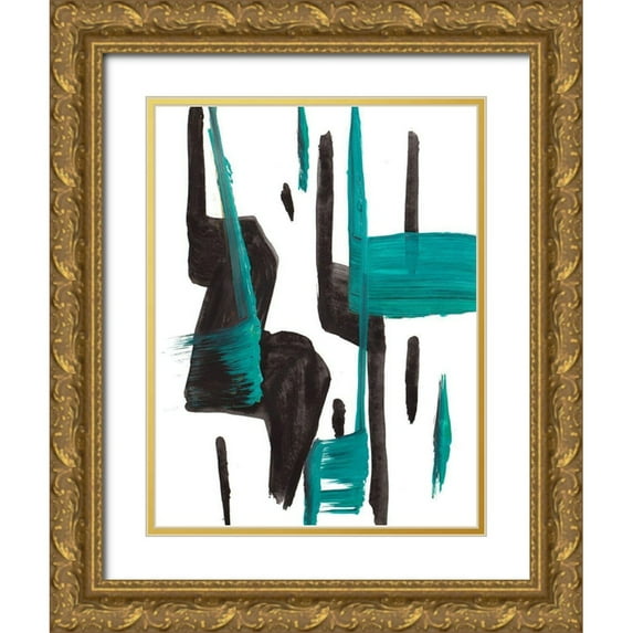 Beauchamp, Andy 12x14 Gold Ornate Wood Framed with Double Matting Museum Art Print Titled - A Vision In Teal
