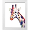 thumbnail image 1 of Beauchamp, Andy 12x14 White Modern Wood Framed Museum Art Print Titled - Colorful Giraffe on White, 1 of 4