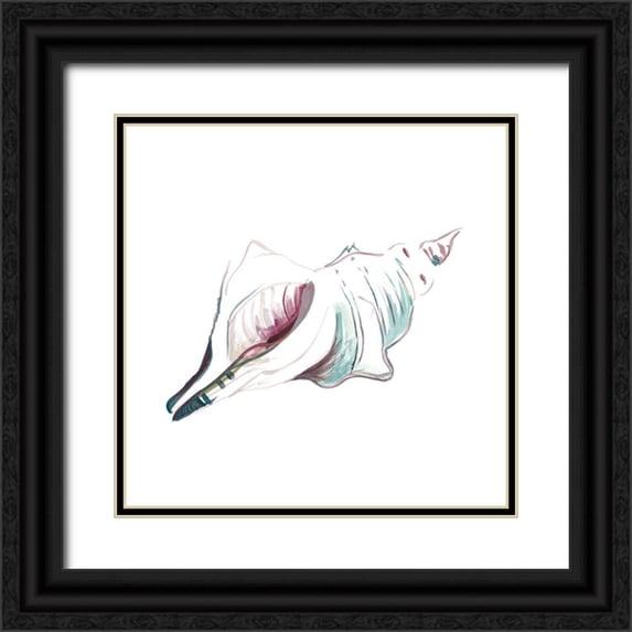 Beauchamp, Andy 15x15 Black Ornate Wood Framed with Double Matting Museum Art Print Titled - Seashell Square