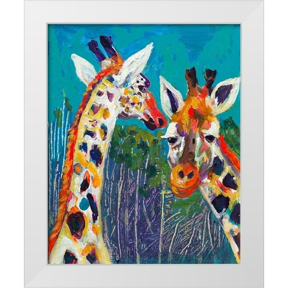 Beauchamp, Andy 15x18 White Modern Wood Framed Museum Art Print Titled - Colorful Giraffes