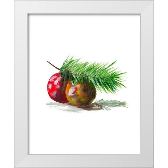 Beauchamp, Andy 20x24 White Modern Wood Framed Museum Art Print Titled - Christmas Bulb on Pine