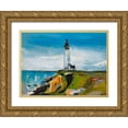 thumbnail image 1 of Beauchamp, Andy 24x19 Gold Ornate Wood Framed with Double Matting Museum Art Print Titled - Lighthouse on a Cliff, 1 of 4