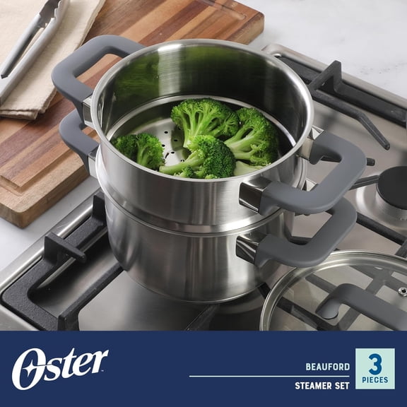 Beauford 3 Quart Stainless Steel Dutch Oven With Steamer Set - Induction Safe