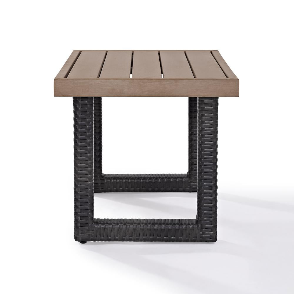Beaufort Brown Faux Wood Outdoor Side Table