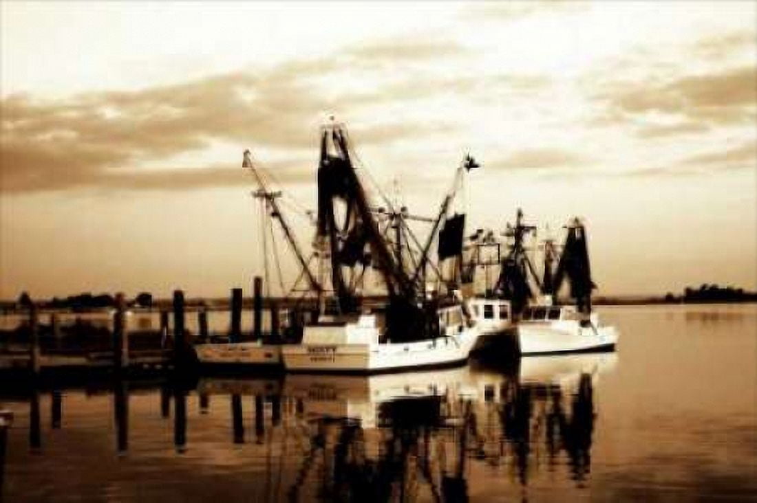 Beaufort Shrimpers Canvas Art - Alan Hausenflock (12 x 18)