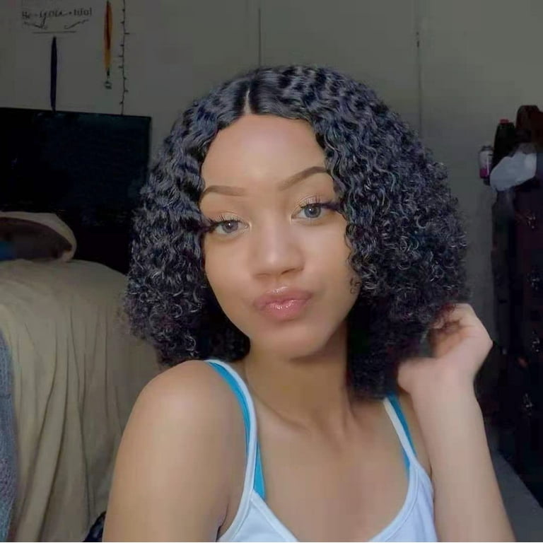 Beauhair150% Density Curly Human Hair Bob Wigs For Black Women