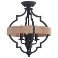 thumbnail image 1 of Beaumont 14-in W Gray and Natural Rope Farmhouse Cage Ceiling Light, 1 of 9
