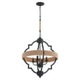 thumbnail image 1 of Beaumont 4L Gray and Natural Rope Farmhouse Cage Pendant Light, 1 of 9