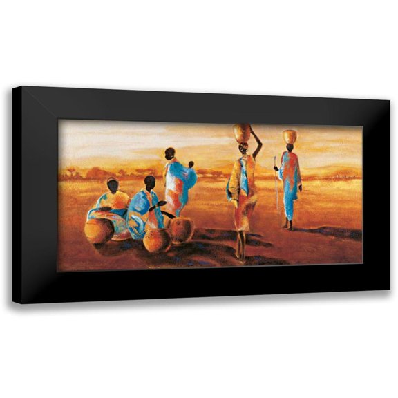 Beaumont, Jaques 14x9 Black Modern Framed Museum Art Print Titled - Apres-midi en Afrique