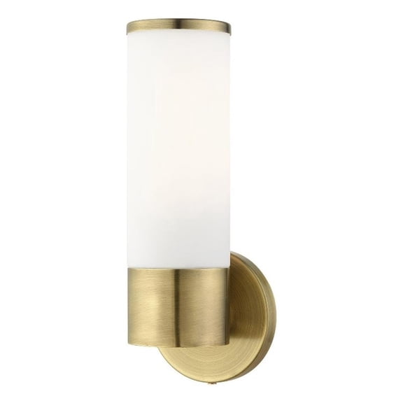 Beaumont Lane 1-Light Metal & Glass ADA Single Sconce in Antique Brass