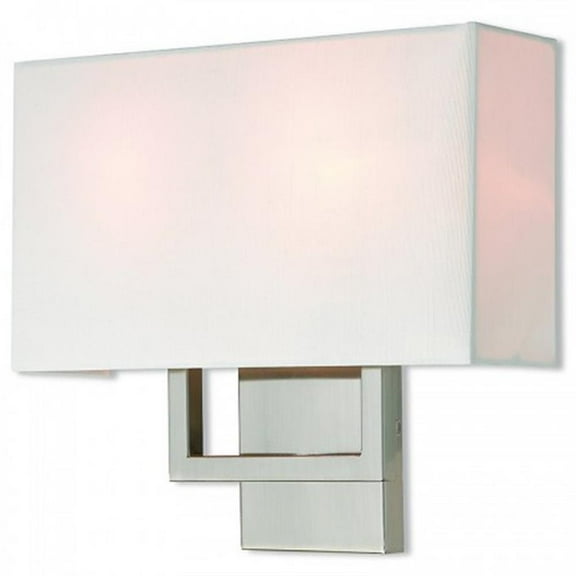 Beaumont Lane 13" 2-Light Metal & Fabric Wall Sconce in Brushed Nickel