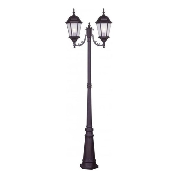 Beaumont Lane 2 Light Outdoor Head Post in Bronze