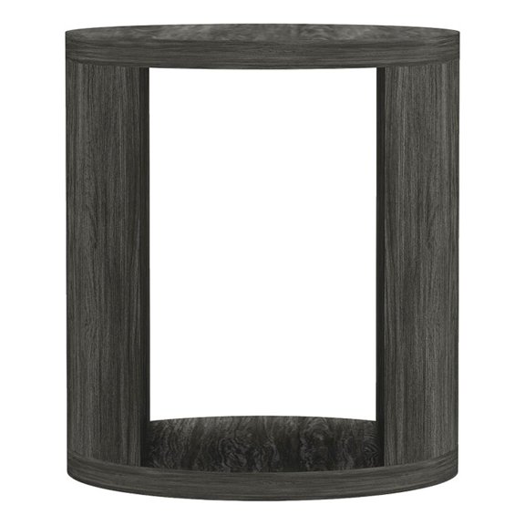 Beaumont Lane 20" Round End Table with Open Storage Compartment in Charcoal