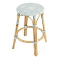 thumbnail image 1 of Beaumont Lane 24" Transitional Rattan Counter Stool in Sky Blue/White, 1 of 6