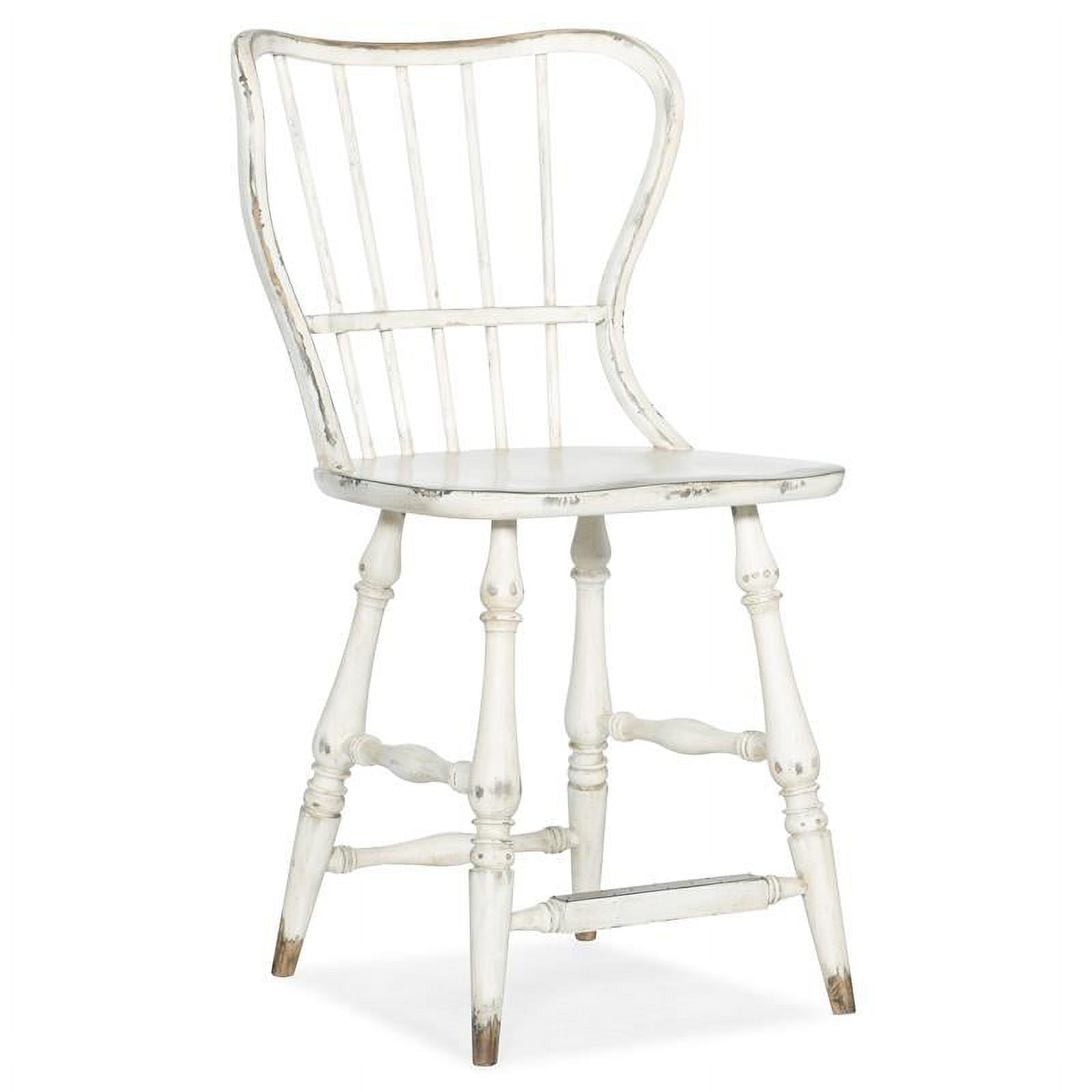 Chalky White 24" Wooden Spindle Back Counter Stool