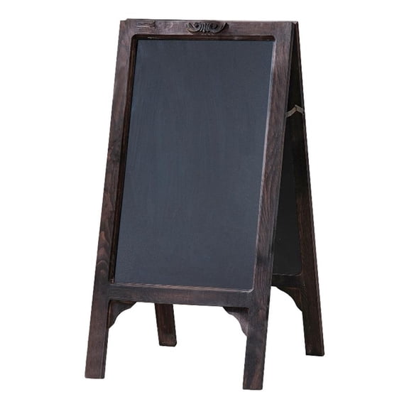Beaumont Lane 25" Classic Wood Blackboard Stand Dual Framed Carved Details
