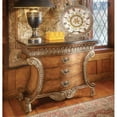 thumbnail image 1 of Beaumont Lane 3 Drawer Wood Accent Chest with Brass and Fossil Stone Top, 1 of 2