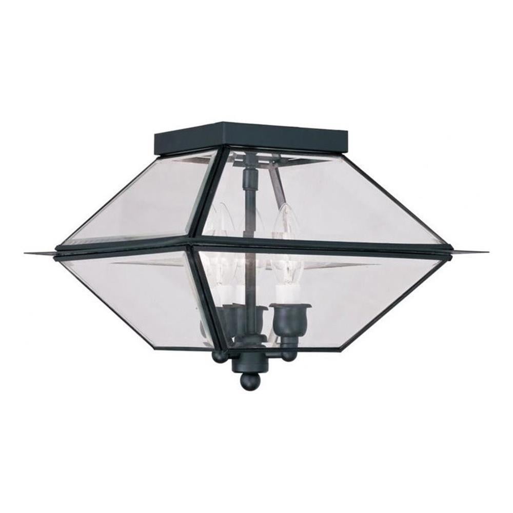 Beaumont Lane 3 Light Outdoor Indoor Ceiling Mount in Black