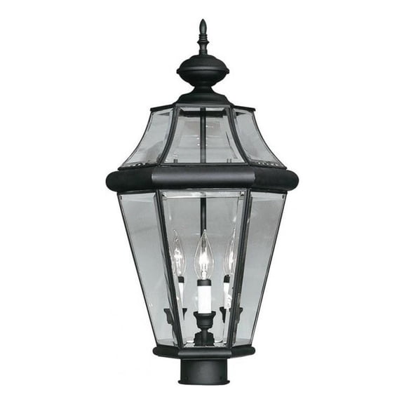 Beaumont Lane 3 Light Outdoor Post Head in Black