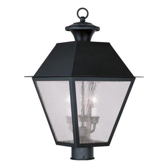 Beaumont Lane 3 Light Outdoor Post Head in Black