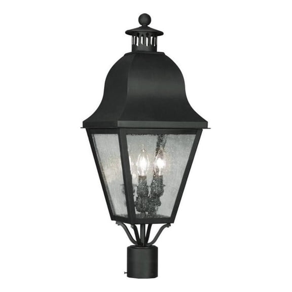 Beaumont Lane 3 Light Outdoor Post Head in Black