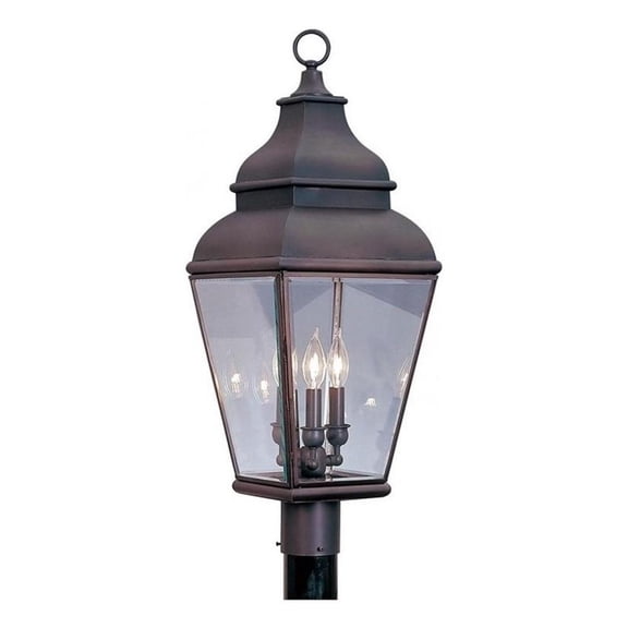 Beaumont Lane 3 Light Outdoor Post Head in Bronze