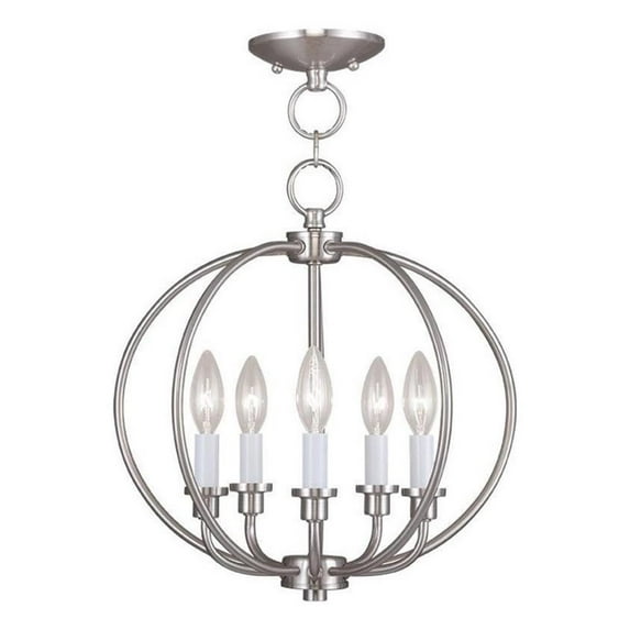 Beaumont Lane 5 Light Convertible Ceiling Mount in Brushed Nickel