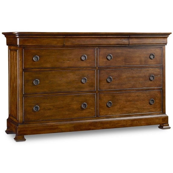 Beaumont Lane 9 Drawer Dresser in Pecan