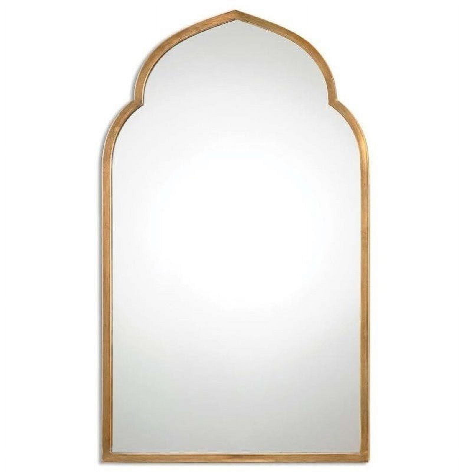 Beaumont Lane Antique Arch Metal Wall Mirror in Gold