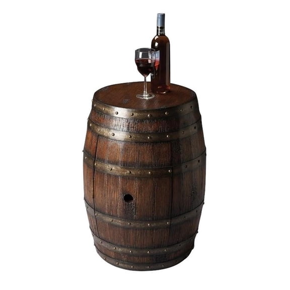 Beaumont Lane Barrel Table in Dark Brown