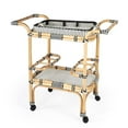 thumbnail image 1 of Beaumont Lane Black & White Rattan Bar Cart, 1 of 9