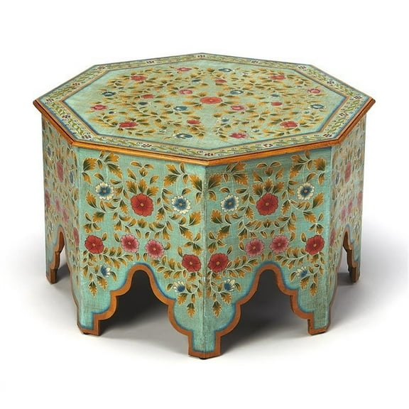 Beaumont Lane Boho Chic Hand Painted Coffee Table in Espresso