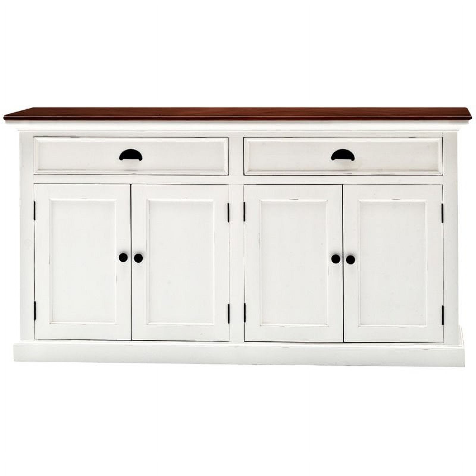 Lane Buffet Beaumont Lane Buffet in Pure White and Dark Wood - Walmart.com